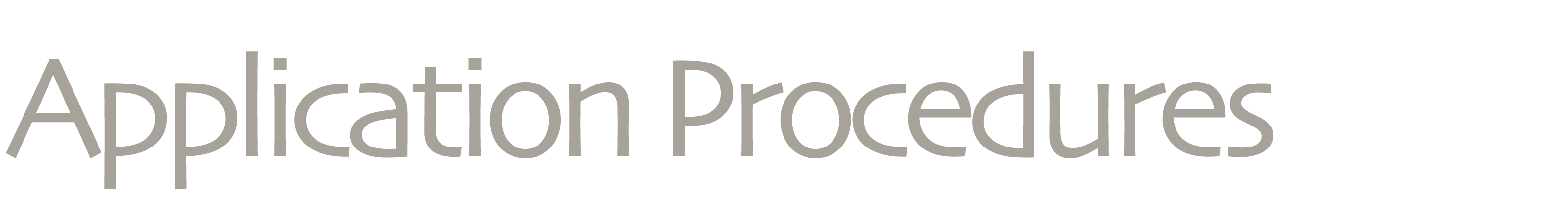 application procedures